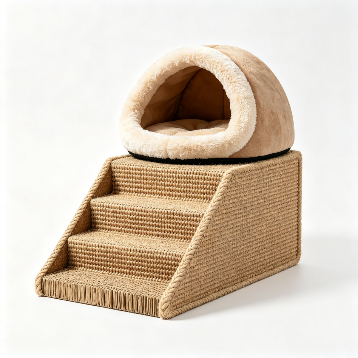 ๐๏ธ๐ชต Cat Bed & Scratching Staircase โ A Cozy Multi-Functional Space Where Your Cat Can Rest, Scratch, Climb And Feel Completely At Home