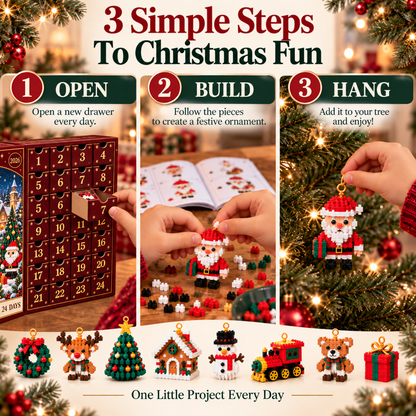 🎄⏳24-Day Christmas Building Block Advent Calendar For Kids & Families👨‍👩‍👧‍👦
